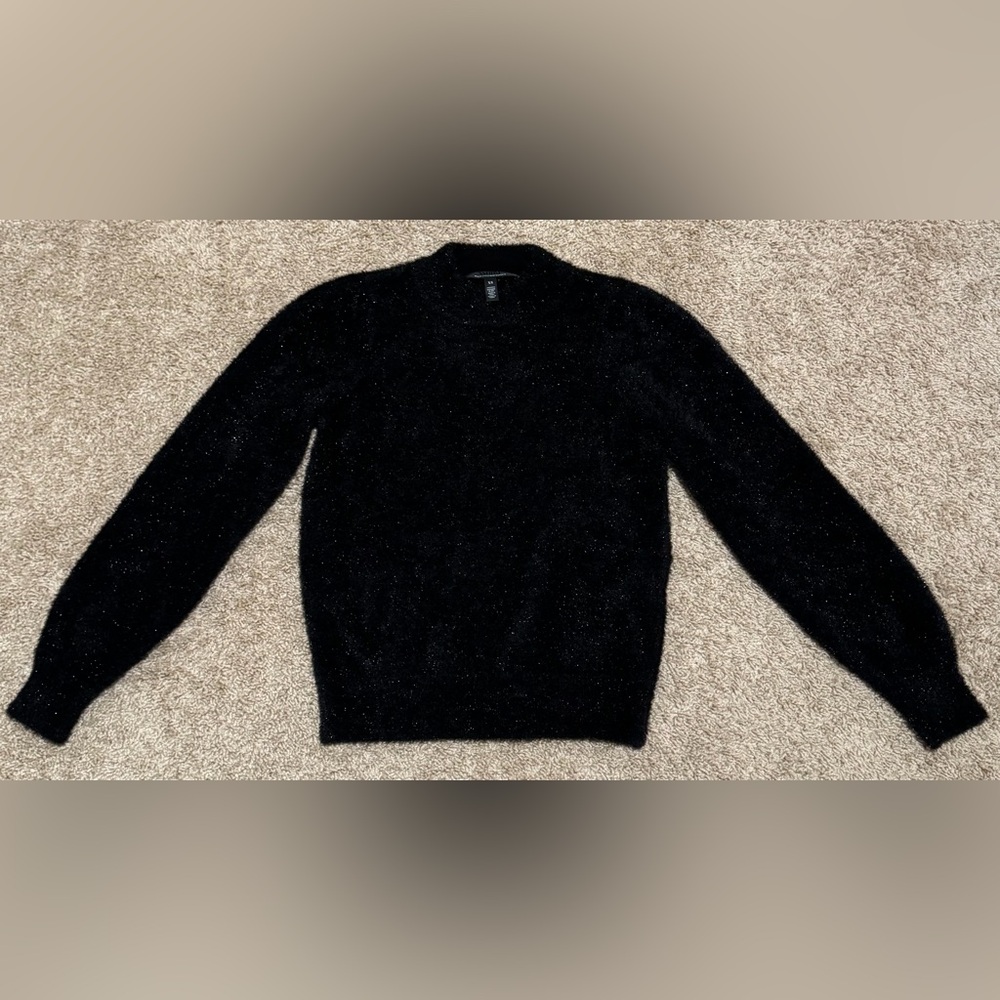 White House Black Market Women’s Size XS Black Tinsel Long Sleeve Sweater